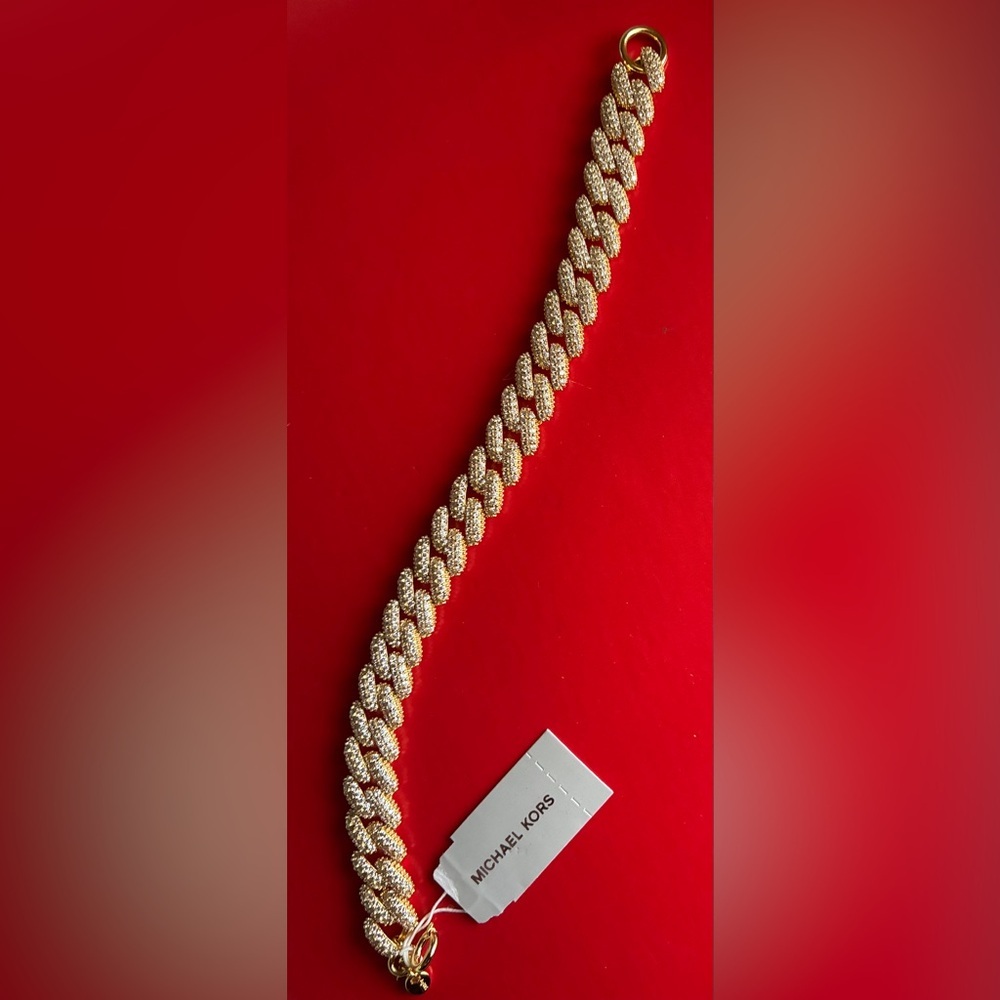 Michael Kors Gold Textured Bracelet, 925 Silver bracelet. - Picture 2 of 8
